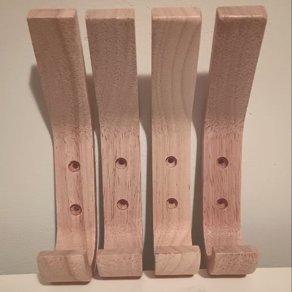 Modern Wooden Coat Hooks Wall Hooks, Set of 4 - Picture 2 of 6